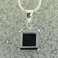 thumbnail image 3 of 3.00 Ct Princess Cut Simulated Black Diamond Solitaire Women's Silver Pendant 14K White Gold Plated 18" Chain, 3 of 4