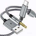 thumbnail image 1 of Cable auxiliar USB C a 3,5 mm con cargador Mxcudu para iPhone, 1 of 7