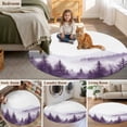 thumbnail image 5 of Purple Mist Forest Large Round Rug 8 FT, Non Slip Living Room Area Carpet, Simple Trees Mountains Landscape Washable Soft Circle Rug Non-Shedding Floor Carpet for Bedroom Office Dining Room, 5 of 9
