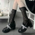 thumbnail image 2 of Fgnfyis Japanese Socks Gothic Knit Long Socks Leg Warmers Gaiters Knee High Socks Winter Ankle Socks Style Black One Size, 2 of 4