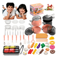 thumbnail image 2 of Juguete De Cocina Para Niños Kits De Utensilios Comida Malubero, Rosa con Negro, 2 of 5