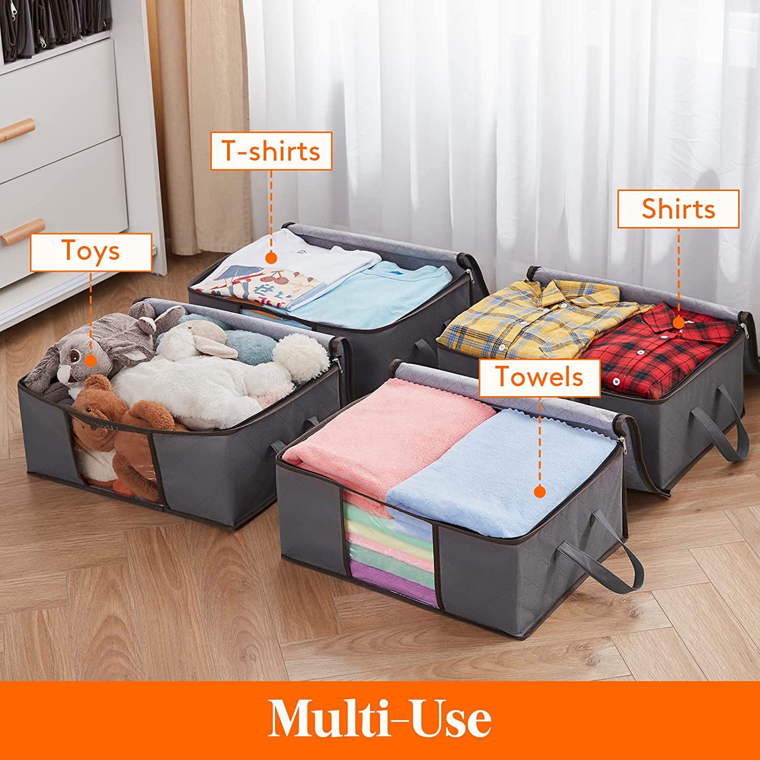 Lifewit Large Capacity Clothes Storage Bag Organizer only $14.44!