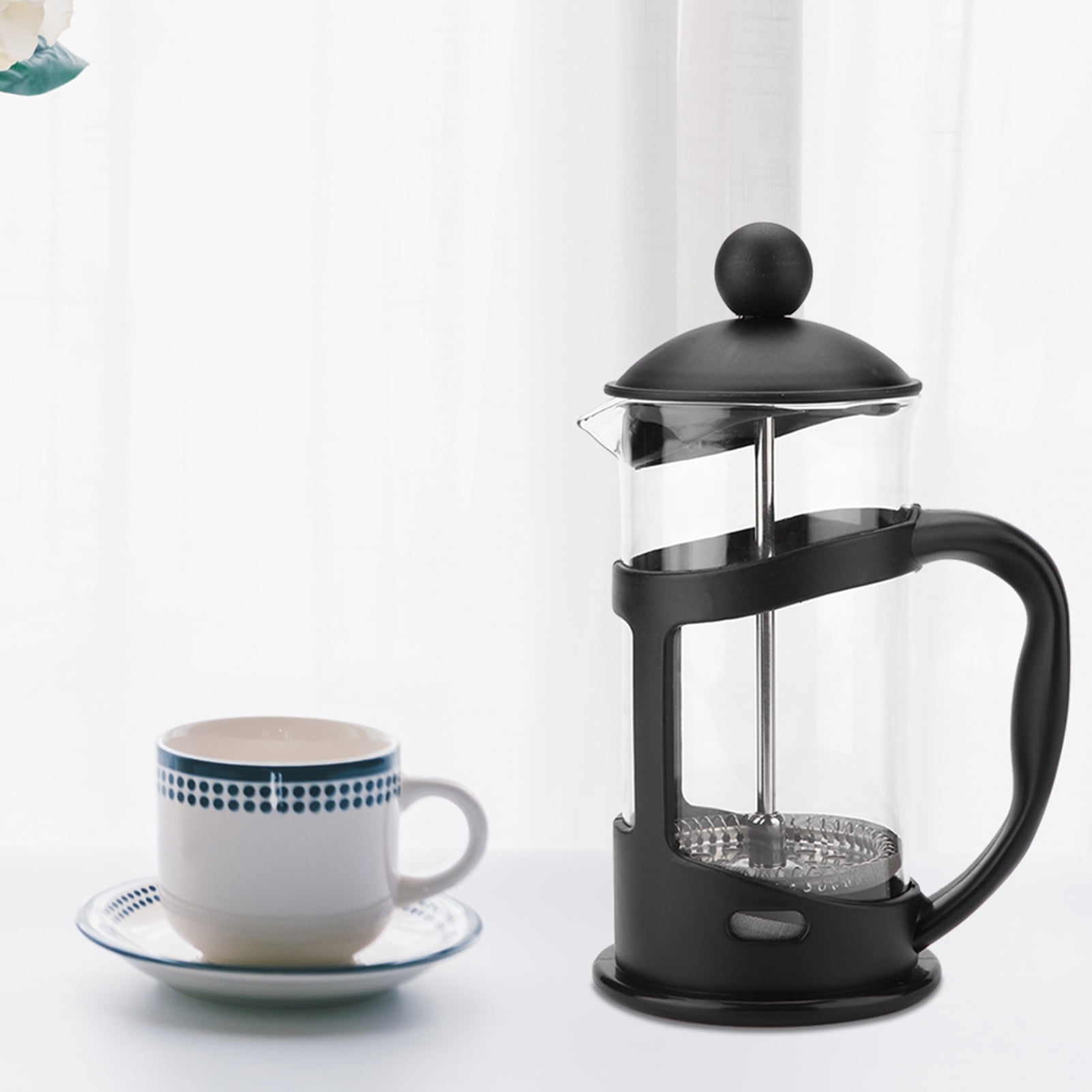Cafetière à Pression Française En Verre Borosilicate – 600 Ml – Acier Inoxydable Et Verre – Pour Café Et Thé - 8