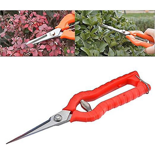 Kit de tijeras de podar para jardín con resorte de plástico ABS y acero inoxidable rojo de 96 mm