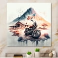 thumbnail image 2 of Designart Motorcycle Parked At The Cabin III Canvas Wall Art, 2 of 5