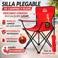 thumbnail image 2 of 3 Sillas Plegables CJR para Playa Campamento y Exteriores Rojo 100KG, 2 of 9