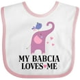 thumbnail image 3 of Inktastic Grandchild My Babcia Loves Me Girls Baby Bib, 3 of 4