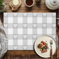 thumbnail image 2 of Placemats Set of 4, Love Buffalo Plaid Place Mats Grey Check Stripes Tablemats Washable Placemat Table Decoration for Kitchen Table Dinner Party Home Decor Indoor Outdoor 13x19 Inch, 2 of 9