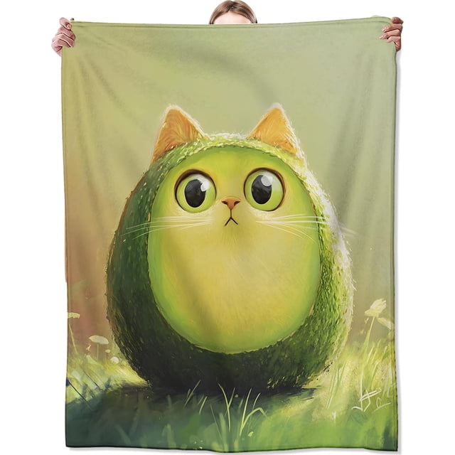 Avacado Blanket for Adult Kids, Avacado Gifts Avacado Flannel Throw Blanket, Avacado Stuff Decor Lightweight Warm Soft for Sofa Couch Bed Living Room Office 60" x 50"