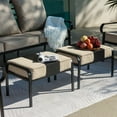 thumbnail image 4 of SKOK 7-Piece Metal Frame Patio Furniture Set with Ottoman & Swivel Rocking Chairs, Beige, 4 of 13