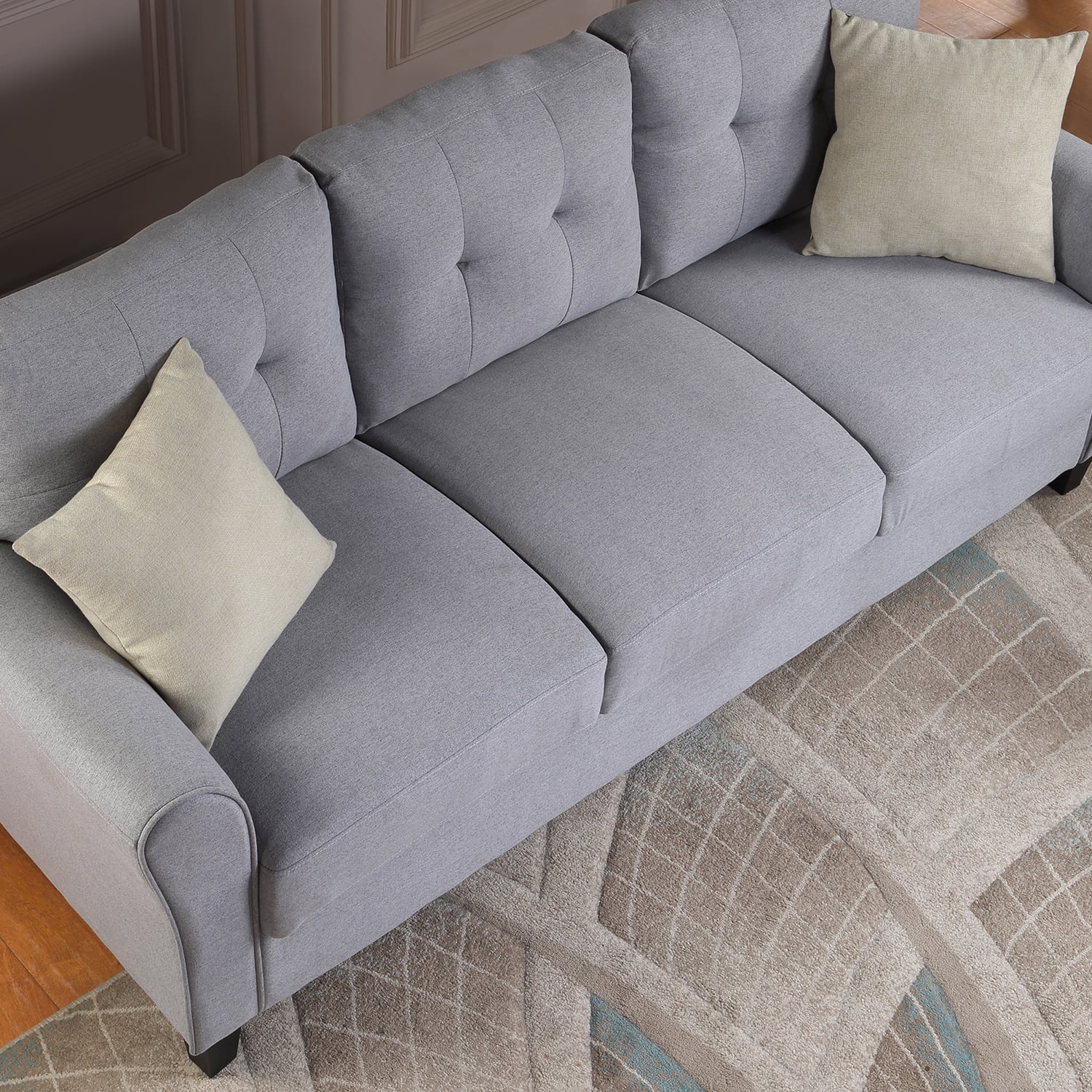 Kadyn 79.9" Modern Living Room Sofa, Upholstered Couch Furniture for Living Room, Linen 3-Seat Sofa for Office, Light Grey-Blue Kadyn 79.9" Modern Living Room Sofa, Upholstered Couch Furniture for Living Room, Linen 3-Seat Sofa for Office, Light Grey-Blue