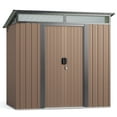 thumbnail image 2 of 6' x 4' Storage Shed with Sliding Doors and Transparent Panel Windows - Ideal for Backyard and Garden, Grey, 2 of 9