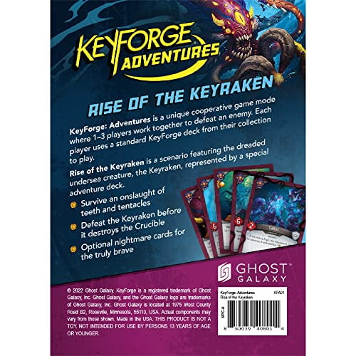 Ghost Galaxy Keyforge Adventures Rise of The Keyraken Card Game | Strategy with Solo & Cooperative Mode for Ages 14+ 1-3 Players Average Playtime 45-90 Minutes Made by Ghost Galaxy Multicolor (KFA01)