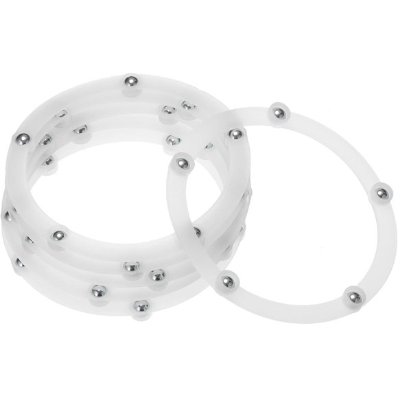 MECCANIXITY 3.5inch Rotating Swivel Stand with Steel Ball Bearings Annular Lazy Susan Base Turntable for Kitchen Corner Cabinets, 88 x 72mm White Pack of 6