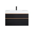 thumbnail image 3 of Modern Bathroom Vanity VELA 36 Inch Black Wall Mounted Bathroom Vanity with Integrated Acrylic Sink, 2 Soft-Close Drawers, Pre-Assembled,Modern Floating Cabinet,Wooden Bathroom Vanity, 3 of 9