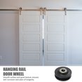 thumbnail image 4 of 3pcs Sliding Barn Door Wheel U- Groove Guide Pulley Closet Roller Bearing Door Track Runner for Cabinet Window DIY Closet Accessories Black, 4 of 6