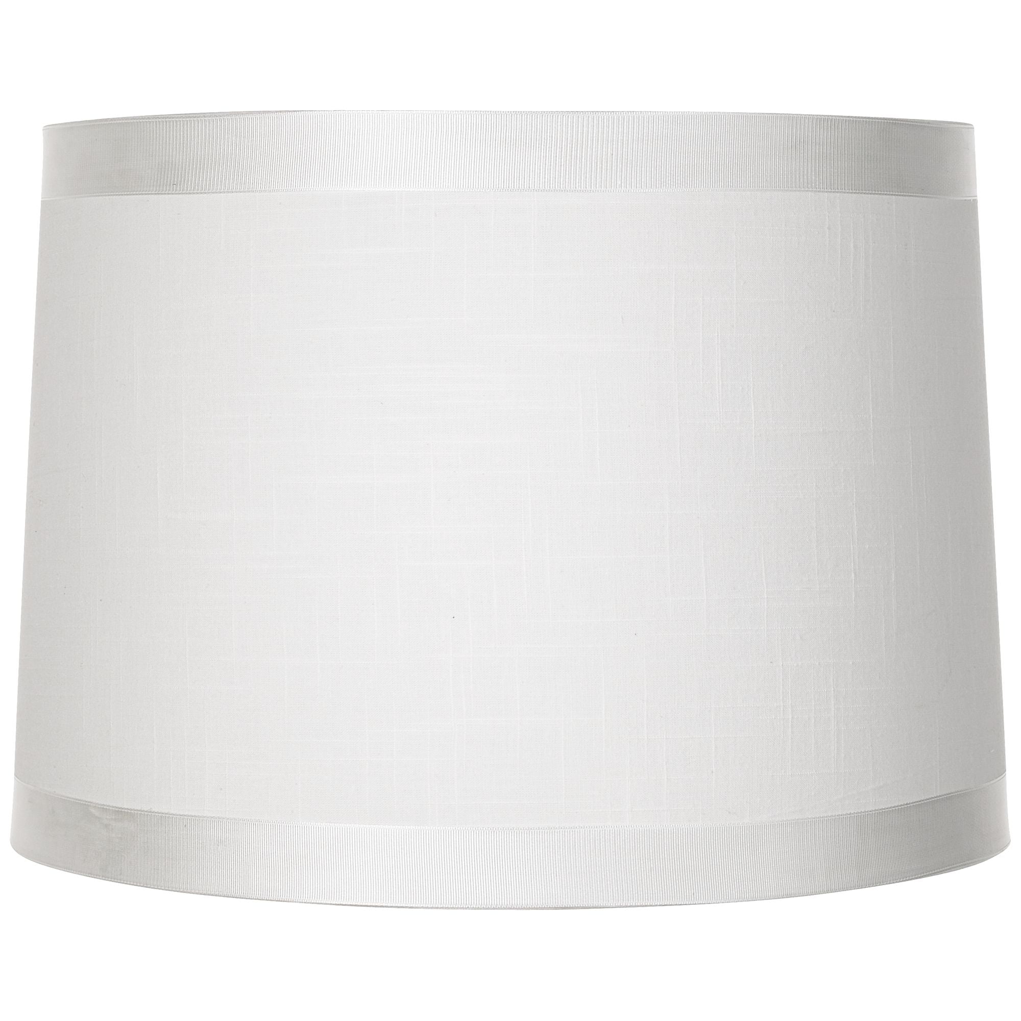 Springcrest Set of 2 White Fabric Medium Drum Lamp Shades 13" Top x 14" Bottom x 10" High (Spider) Replacement with Harp and Finial