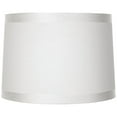 thumbnail image 5 of Springcrest Set of 2 White Fabric Medium Drum Lamp Shades 13" Top x 14" Bottom x 10" High (Spider) Replacement with Harp and Finial, 5 of 8