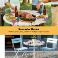 thumbnail image 6 of Elastic Fitted Round Tablecloth, Red Blue Diamond Waterproof Stretch Table Cover for 45"-54" Tables, Modern Geometric Middle Century Beige Washable Outdoor Tablecloths for Patio, Picnic, Camping, 6 of 9