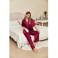 thumbnail image 2 of Ekouaer Silk Satin Pajamas Set Women Short Sleeve Pj Sets Button Down Sleepwear 2 Piece Soft Loungewear, 2 of 6