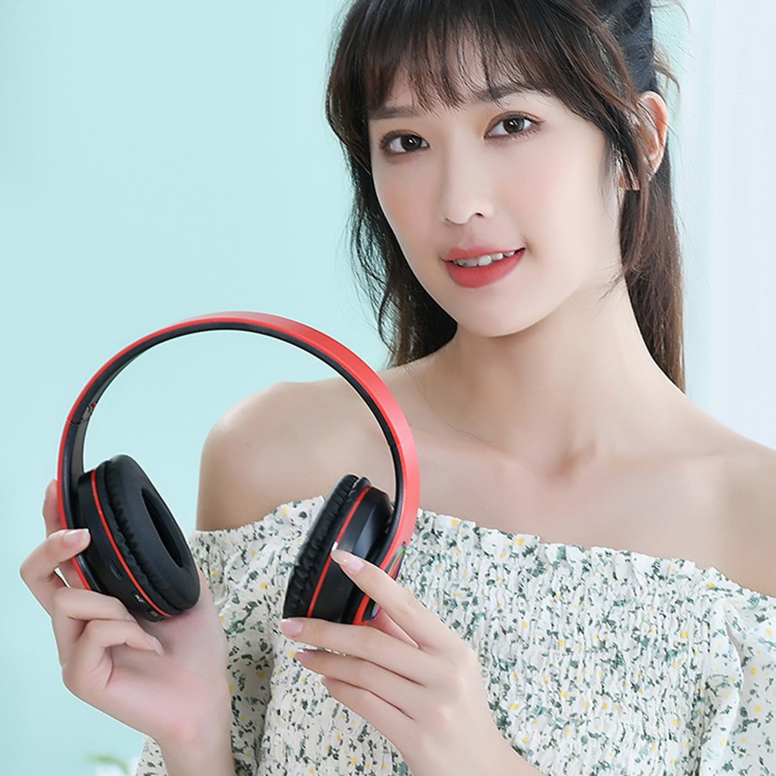 Weloille Bluetooth Headset, Trucker Bluetooth Headset with Noise Canceling Microphone, Wireless on-Ear Headset for Computer Cell Phone Trucker Home Office Work