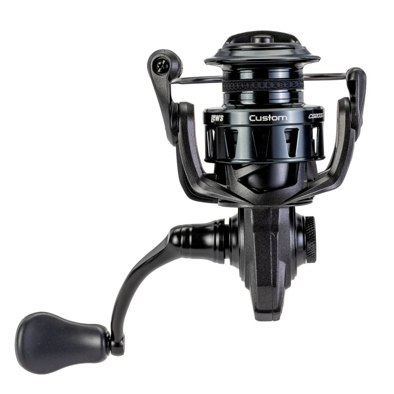 Lew's Custom 200 Spinning Fishing Reel, Size 200 Reel, 9+1 Bearings, 6.2:1 Gear Ratio, Aluminum Frame and Sideplate, Screw-In Aluminum Handle, Speed Gears, Speed Lube, Hybrid Carbon Drag, Black - Walmart.com Lew's Custom 200 Spinning Fishing Reel, Size 200 Reel, 9+1 Bearings, 6.2:1 Gear Ratio, Aluminum Frame and Sideplate, Screw-In Aluminum Handle, Speed Gears, Speed Lube, Hybrid Carbon Drag, Black - Walmart.com