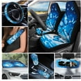 thumbnail image 2 of Yuyamidu Blue Butterfly Car Seat Covers Full Set of 16 Steering Wheel Cover Seat Belt Pads Gear Shift Knob Cover Cup Holders Rearview Mirror Cover Key Ring Car Windshield Sun Shade for Women Gifts, 2 of 7