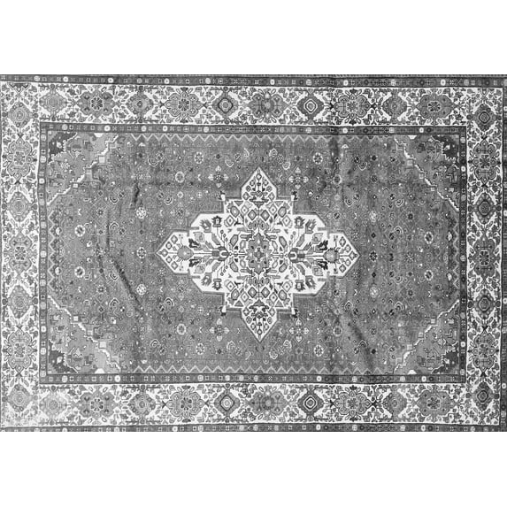 Ahgly Company Indoor Rectangle Medallion Gray Traditional Area Rugs, 6' x 9'