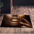 thumbnail image 6 of Salon Decor Rug, Corridor Rug, Saloon Rug, Gift For Him, Woman Gold Lip Rugs, Black Woman Rug, African Rugs, Stair Rug, Girl Room Rug, 5.9'x9.2' - 180x280 cm, 6 of 8