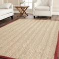 thumbnail image 1 of Safavieh Natural Fiber Collection NF115D Border Herringbone Seagrass Area Rug, 4' x 6', Red, 1 of 5