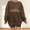 thumbnail image 2 of Oversized Crewneck Womens Sweatshirts, Fashion Love Letter Print Loose Valentines Day Gift Dropped Pullover Sweater (XX-Large, Coffee 04), 2 of 4