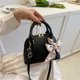 thumbnail image 1 of Bolso de hombro para mujer Bolso bandolera de cuero de PU Bolso de mano con bufandas elegantes (Negro), 1 of 3