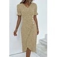 thumbnail image 1 of PENGXIANG Robe Midi à Imprimé Floral avec Manches Courtes et Col en V pour Femme, 1 of 2