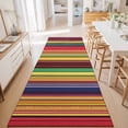 thumbnail image 5 of Runner Rug for Bedroom Hallway, Vintage Mexico Colorful Stripe Kitchen Runner Rugs Area Rug 2x6ft, Abstract Ombre Rainbow Pattern Washable Soft Floor Carpet for Entryway Stair, 5 of 9