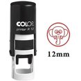 thumbnail image 2 of ELEPHANT FACE Self Inking Mini Rubber Stamp Colop Round Decorative Teachers Stamps 12mm, 2 of 3