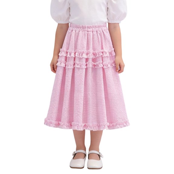 TBWNWG Floral Lace Midi Skirt for Girls â Elegant Everyday Outdoor Casual Wear for 5-13 Years with Comfortable Loose Fit and Spring Summer Style,Size 10-11 Years