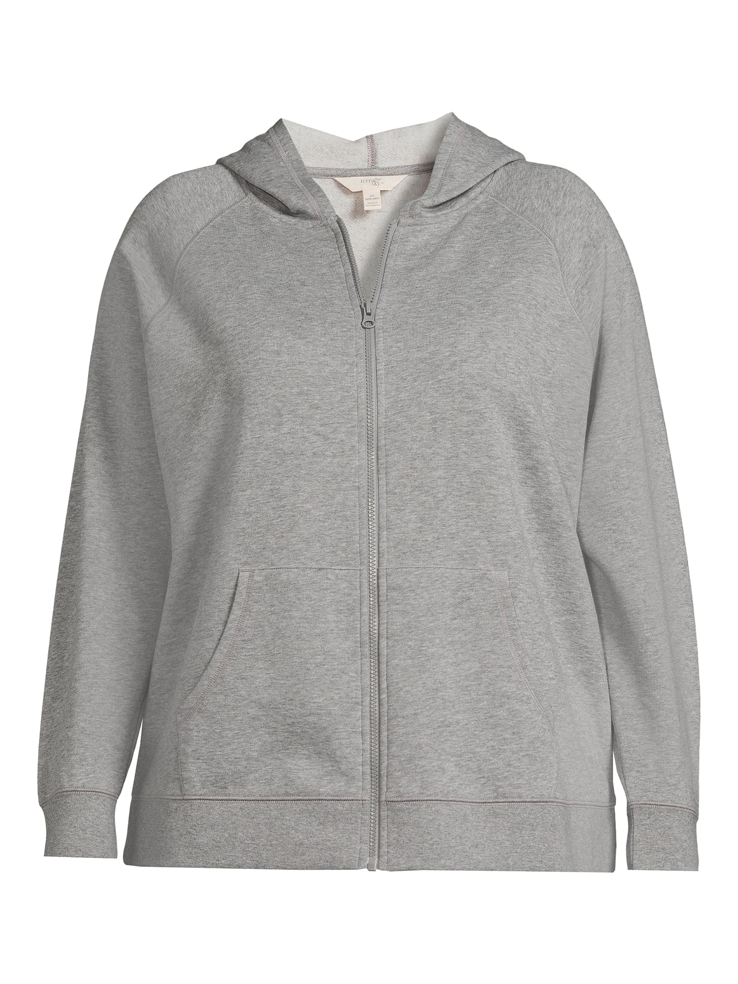 Terra & Sky Women's Plus Size Fleece Zip Up Hoodie