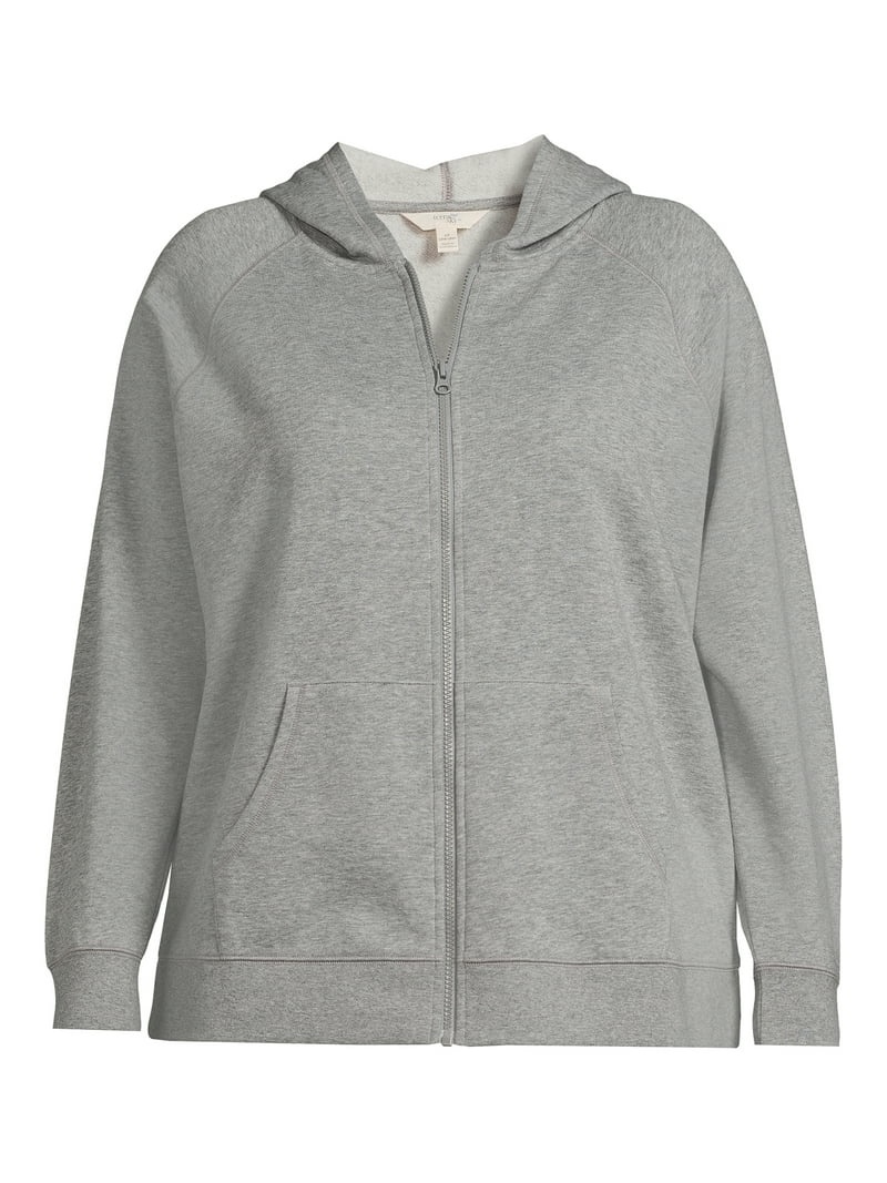 Terra Sky Women's Plus Size Fleece Zip Up Hoodie with Drawstring