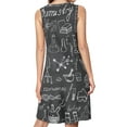 thumbnail image 2 of Chemistry and science elements doodle icons Spring Summer Dresses for Women Fashion T-shirt Dress Casual Sleeveless Loose Sundress with Pockets, 2 of 5