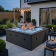 thumbnail image 7 of WAVE Garda 4-Person Square Eco-Foam Hot Tub Bundle with Cover & Mat, Charcoal Black, 7 of 7