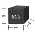 thumbnail image 4 of Reloj Despertador Digital, Luz LED De Madera Mini Reloj Despertador De Escritorio De Cubo Moderno Muestra Hora Fecha Temperatura para Niños, Dormitorios, Hogar, Dormitorios, Viajes, 4 of 4