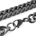 thumbnail image 2 of QQTDFG 8mm-19mm Black Plated Men's 316L Stainless Steel Curb Cuban Link Chain Necklace-Black-12mm-30inch or 76cm, 2 of 6