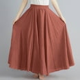 thumbnail image 3 of Women Summer Maxi Skirt Pleated High Elastic Waisted Long Skirts Casual Flowy Beach Skirts, 3 of 6