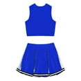 thumbnail image 4 of YIZYIF Kids Girls Cheers Dance Outfit V Neck Tank Top with Pleated Skirt Set Juniors Cheerleading Uniform Royal Blue 12, 4 of 5