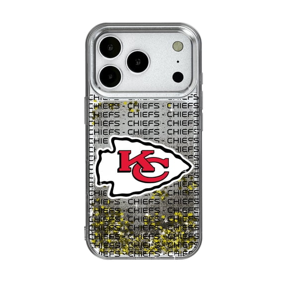 Kansas City Chiefs iPhone Text Backdrop Design Glitter Case