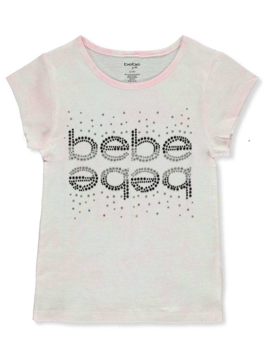 Bebe Bebe Girls Bling Logo Sparkle T Shirt Little Girls Walmart Com Walmart Com