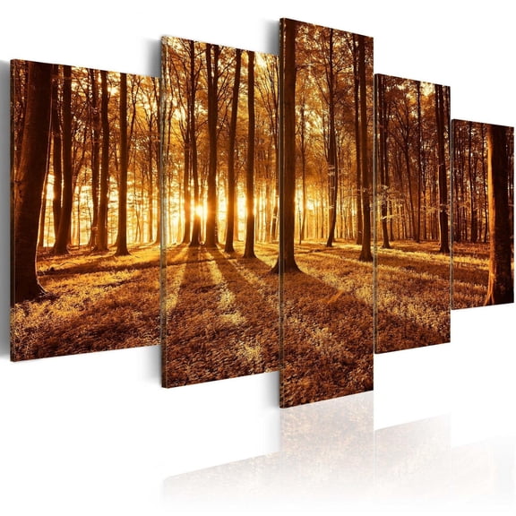 Tiptophomedecor Stretched Canvas Landscape Art - Amber Forest - Stretched & Framed Ready To Hang Art