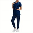thumbnail image 5 of Summer Short Sleeve Nurse Medical Uniforms Casual Pharmacy Working Medical Accessories Hospital Beauty Salon Doctor  Nursing Uniform Scrubs For Women Set Nurse Uniform, 5 of 6
