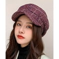 thumbnail image 5 of CoCopeaunt Women Newsboy Caps Warm Visor Beret Hat Cozy Trendy Vintage Cabbie Hat Casual Painter Hat for Ladies Girls, 5 of 7