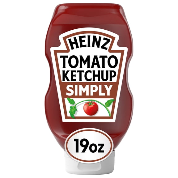 Heinz Simply Tomato Ketchup, 1 Bottle, for Easy Sharing and Easy Serving, No High-Fructose Corn Syrup, No Artificial Sweeteners, 19 oz